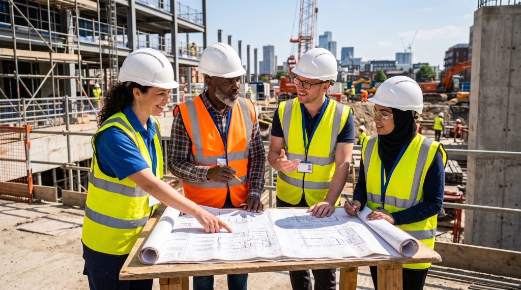 Equipo de una constructora en Paraguay
